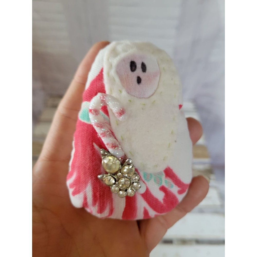 Plush Santa candy cane ornament Xmas tree holiday home decor